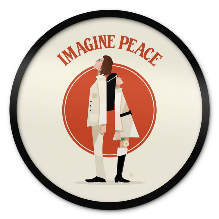 Poster Imagine Peace - Zwei für Frieden und Hoffnung - Retrodrome - Rund - WA435875