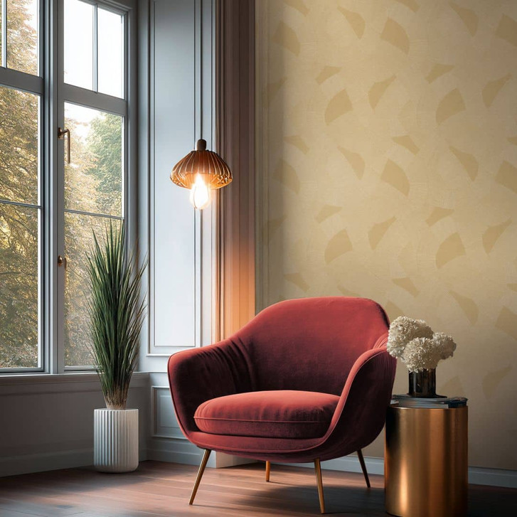 Vliestapete geometrisch Formen braun gelb Tapete Wandtapete Geometrisch - WA503038