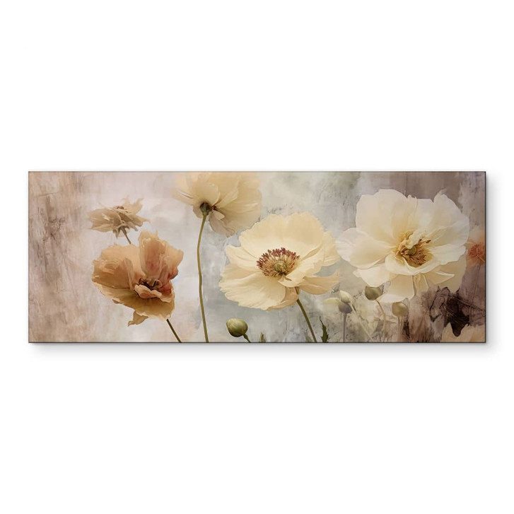 Wandbild Blumenpracht in warmen Pastelltönen - Paksoylu - Panorama - Alu-Dibond - WA431340