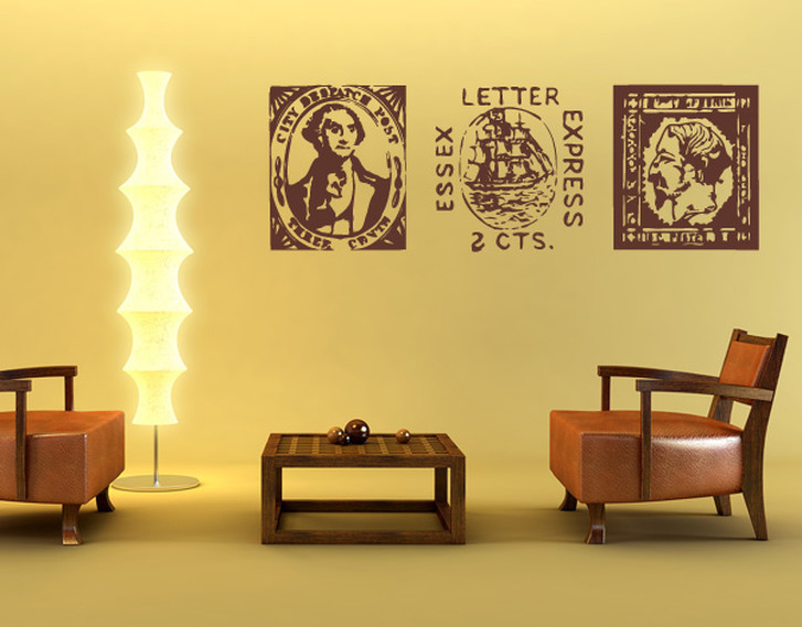 Wandtattoo Antike Briefmarken I - TD16472