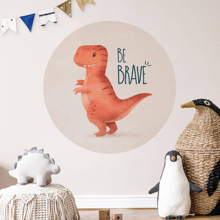 Wandtattoo Dino Be Brave - T-Rex - Tunaboylu - Rund - WA412666