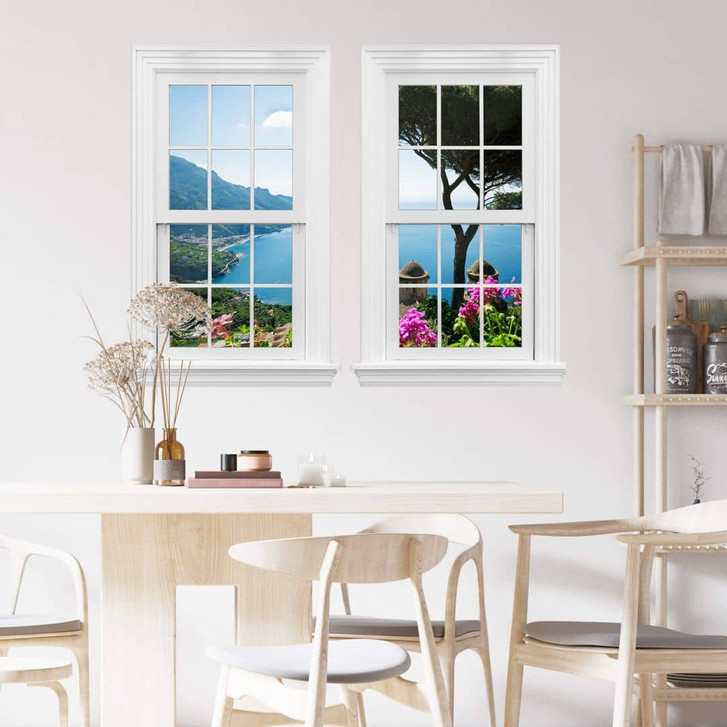 3D Wandtattoo Doppelfenster - Blick auf die Amalfiküste - WA229551