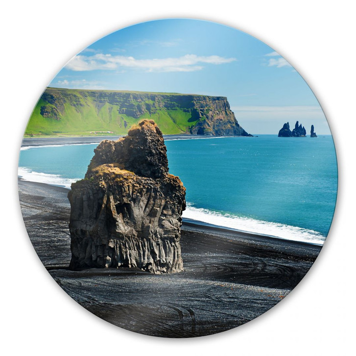 Glasbild Cape Dyrholaey - rund - WA121735