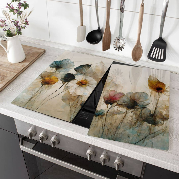 Herdabdeckplatte Bouquet aus Trockenblumen - Treechild - WA443926