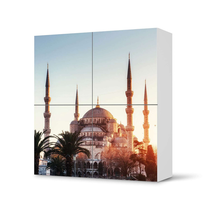 Klebefolie IKEA Besta Schrank 4 Türen - Blue Mosque - CR110806