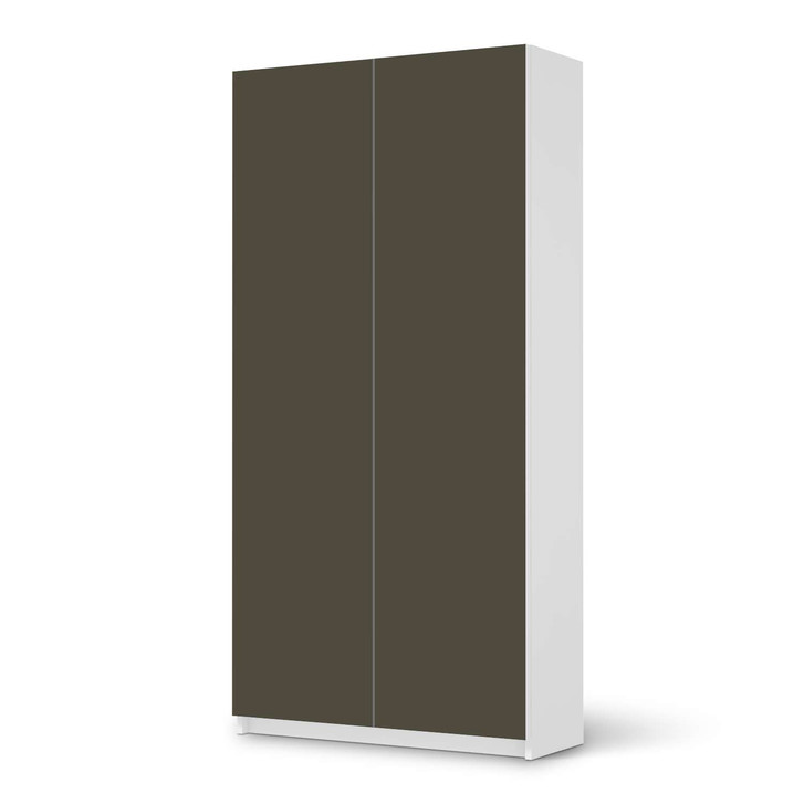 Klebefolie IKEA Pax Schrank 201cm Höhe - 2 Türen - Braungrau Dark - CR109924