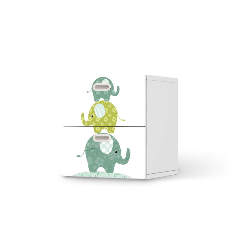 Klebefolie IKEA Stuva / Fritids Kommode - 2 Schubladen - Elephants - CR110045