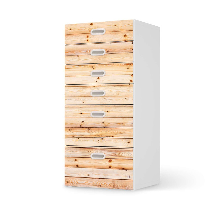 Klebefolie IKEA Stuva / Fritids Kommode - 6 Schubladen - Bright Planks - CR110164