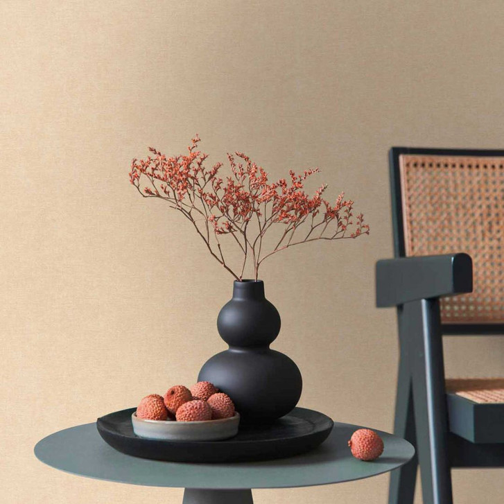 Leinentextur-Tapete Sandbeige - Beruhigende Vliestapete - WA397048