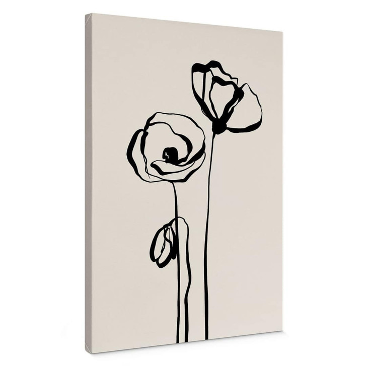 Leinwandbild Line Art Zwei Mohnblumen - Cats & Dotz - WA496408