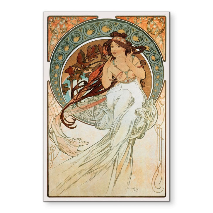Wandbild Mucha - Vier Künste: Die Musik - Alu-Dibond - WA492530