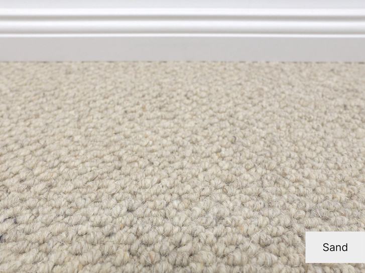 Bern Schlingen Teppichboden Meterware Wunschmass in Sand - TS503634
