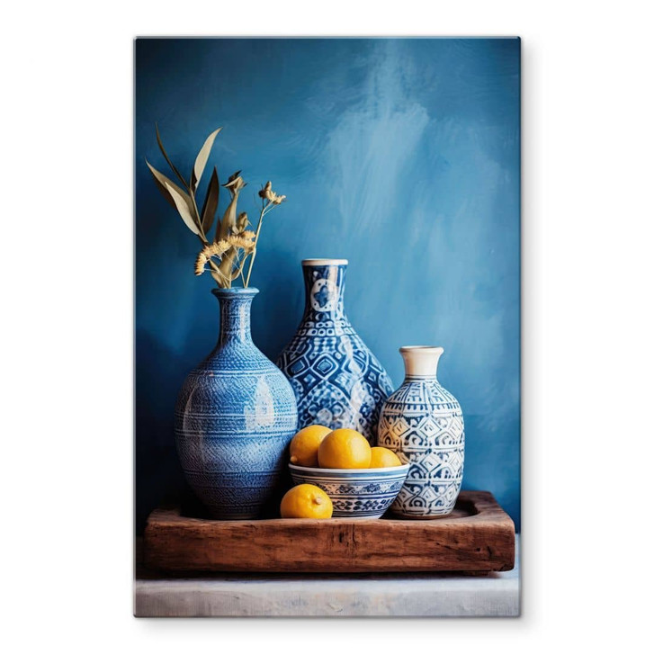 Glasbild Stillleben mit Vasen und Zitronen - Treechild - WA471737