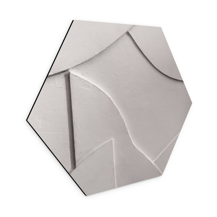 Hexagon Wandbild Abstrakte Strukturen in sanftem Beige - Böhmer - Alu-Dibond - WA431313