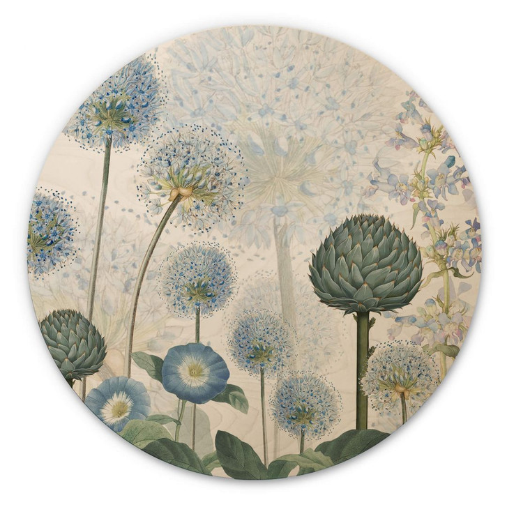 Holzbild Sir Edward - Blaue Wildwiese - Rund - WA355496