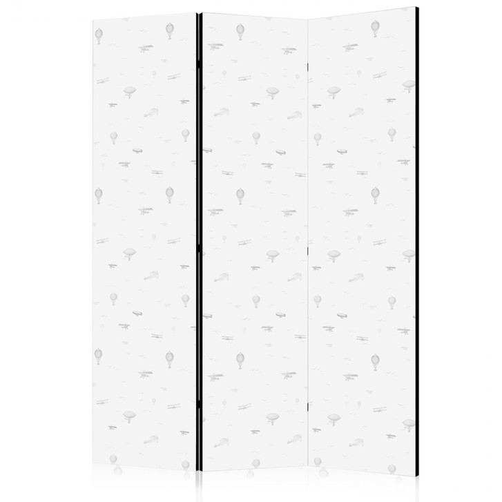 Paravent, Raumteiler freistehend, Trennwand - Airplanes and Airships Against a Sky Full of Birds - WA442503