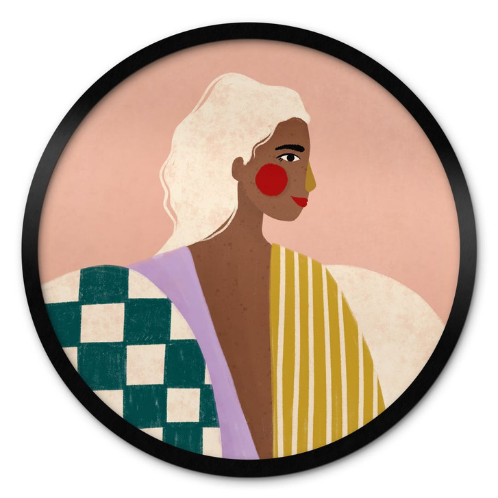 Poster Frau in Mustern: Eine moderne Ikone - Müller - Rund - WA433145