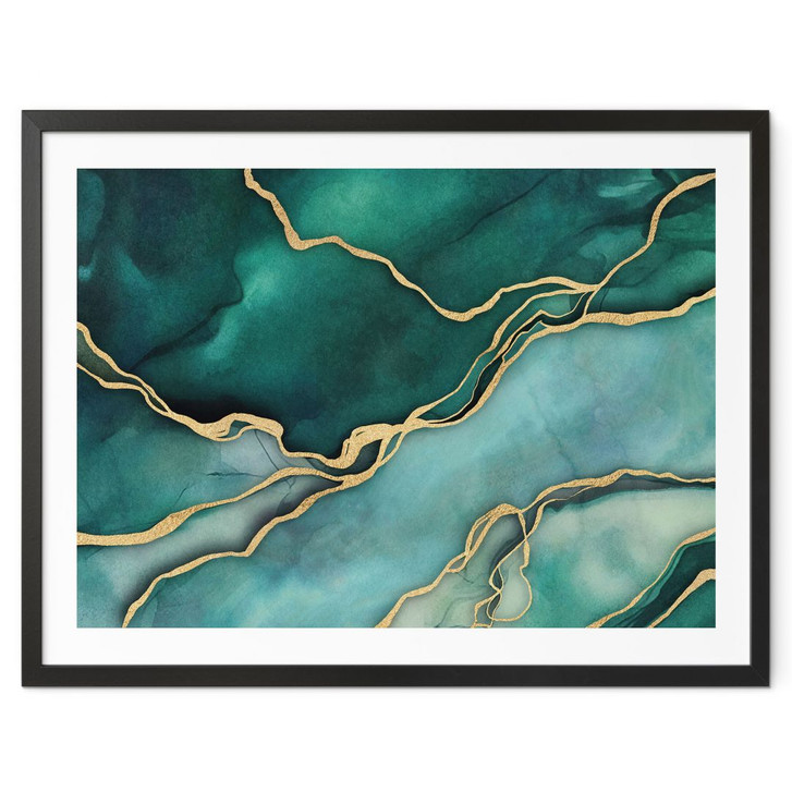 Poster Marmor in Gold-grün - Haase - WA407227