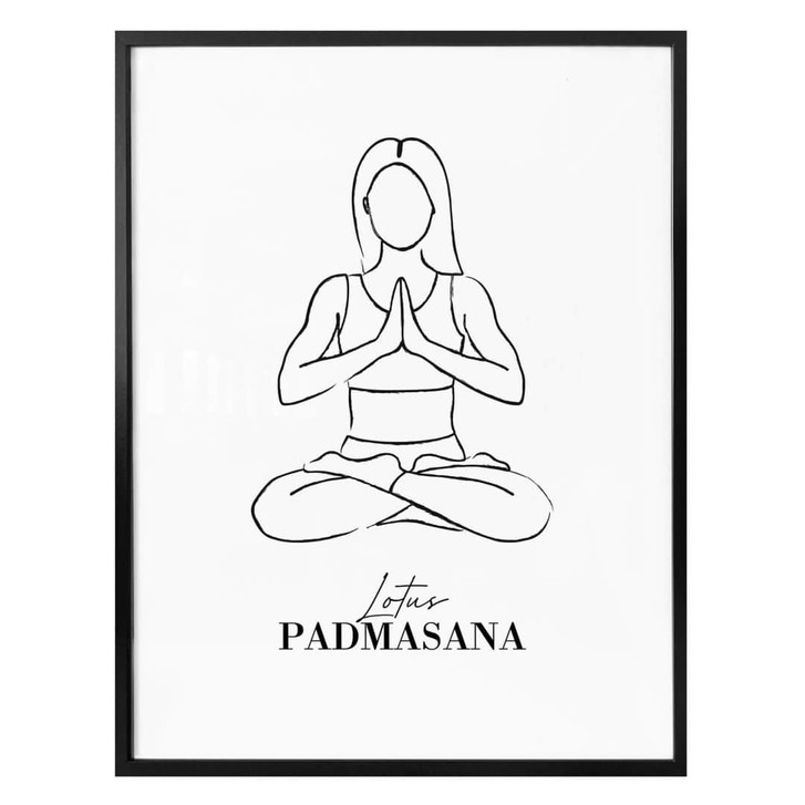 Poster Yoga - Lotus - Line Art - WA323715