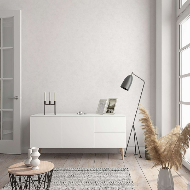 Vliestapete in moderner, feiner Struktur weiss, grau Uni - WA444343
