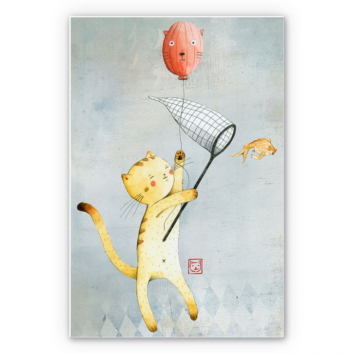Wandbild Loske - Katze mit Ballon - WA194056