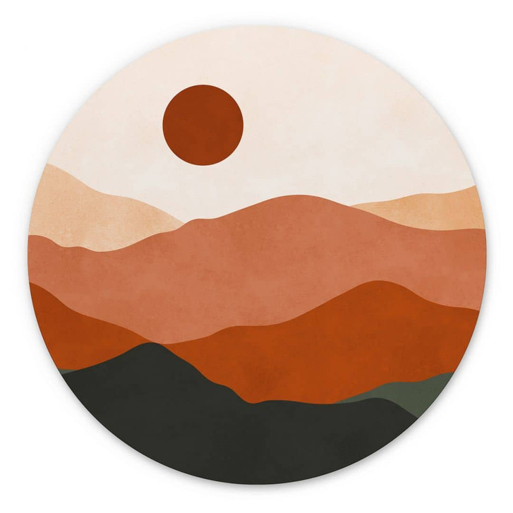 Wandbild Sanfte Hügel in der Abendsonne - Costa - Alu-Dibond Rund - WA464582