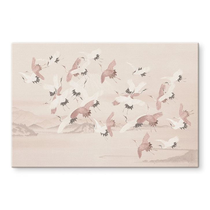 Acrylglasbild Kraniche über dem See - Bloomery Decor - WA490851