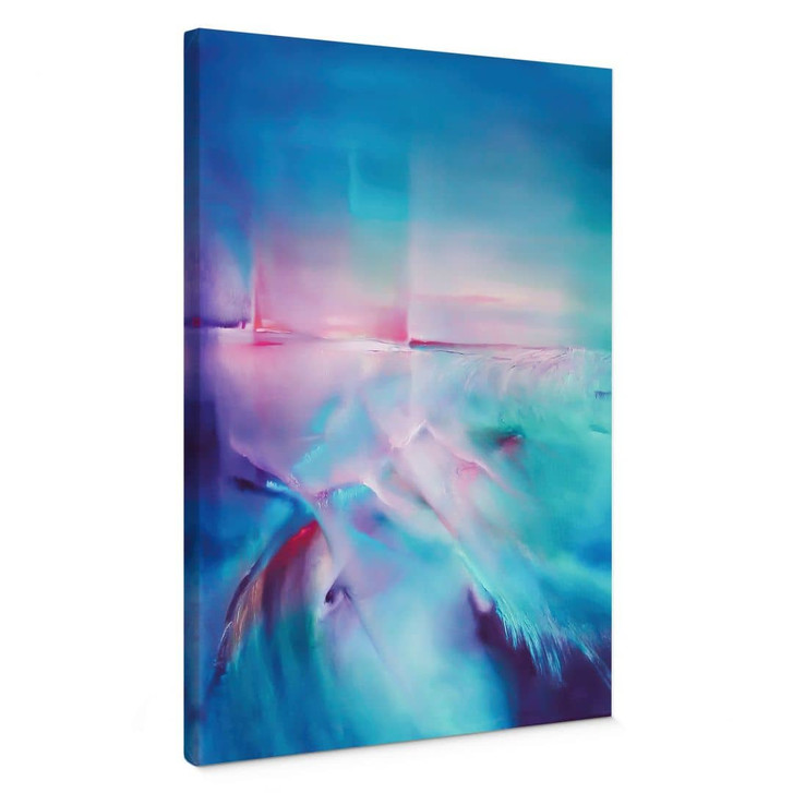 Leinwandbild Polarlicht in Türkis und Lila | Abstrakte Kunst - Schmucker - WA497138