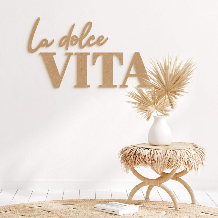 3D Schriftzug La dolce Vita - modern - MDF Natur - WA351187