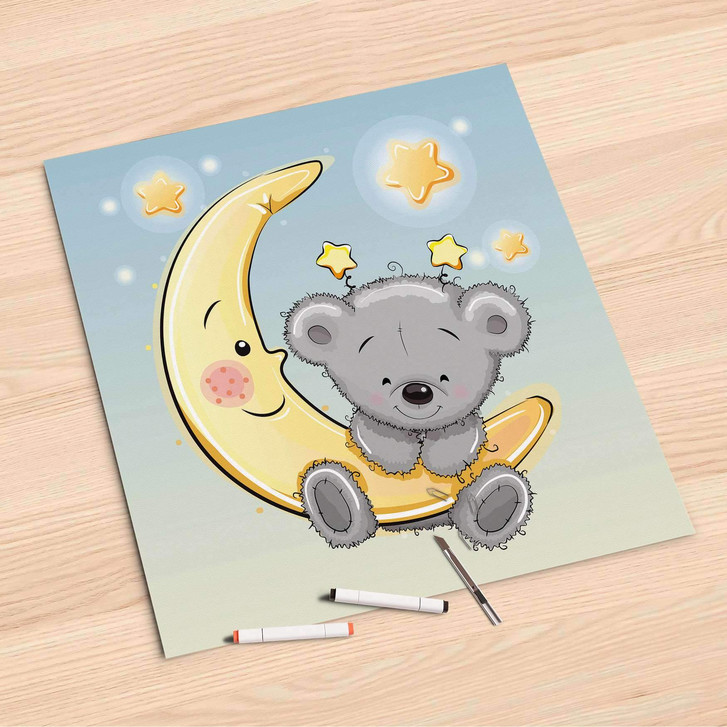 Folienbogen (60x60cm) - Teddy und Mond - CR107213