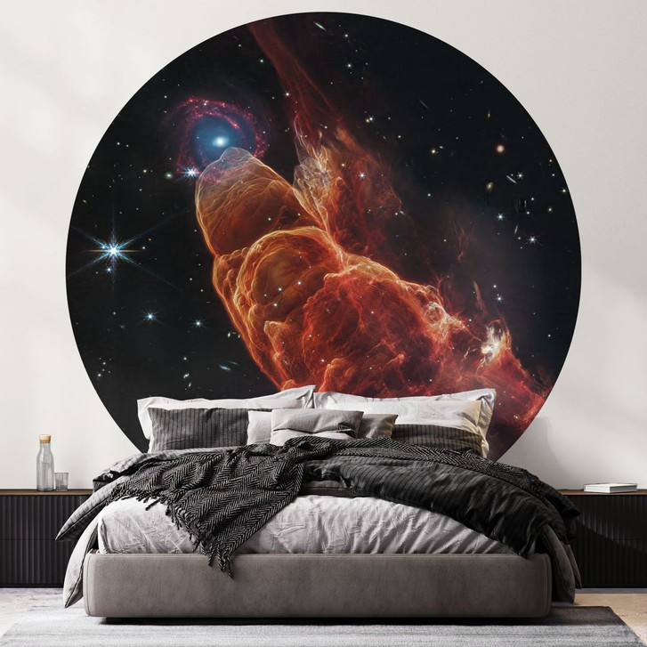 Fototapete James Webb Telescope - Kosmischer Wirbelsturm Herbig Haro 49/50 - Rund - Selbstklebend/Vlies - WA459377