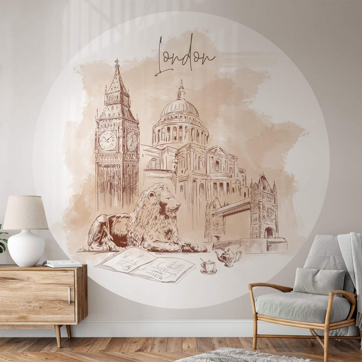 Fototapete London - Rund - Love your City - Selbstklebend/Vlies - WA345790