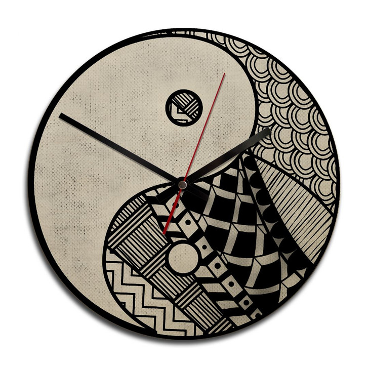Holz-Wanduhr - Yin und Yang - WA233605