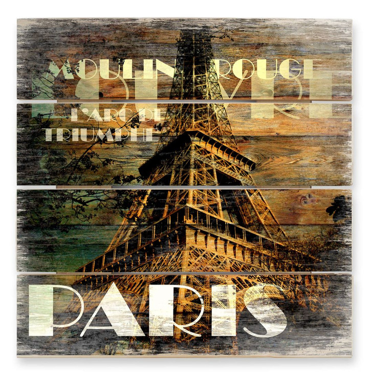 Holzbild Paris Szenerie - 40 x 41.5 cm - WA132353