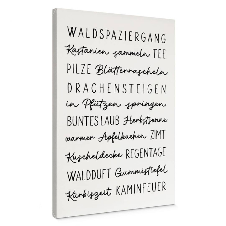 Leinwandbild Herbstliche Worte - Typografie - WA427168