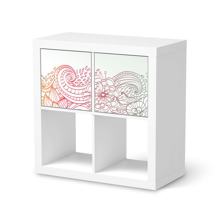 Möbel Klebefolie IKEA Expedit Regal 2 Türen (quer) - Floral Doodle - CR113430