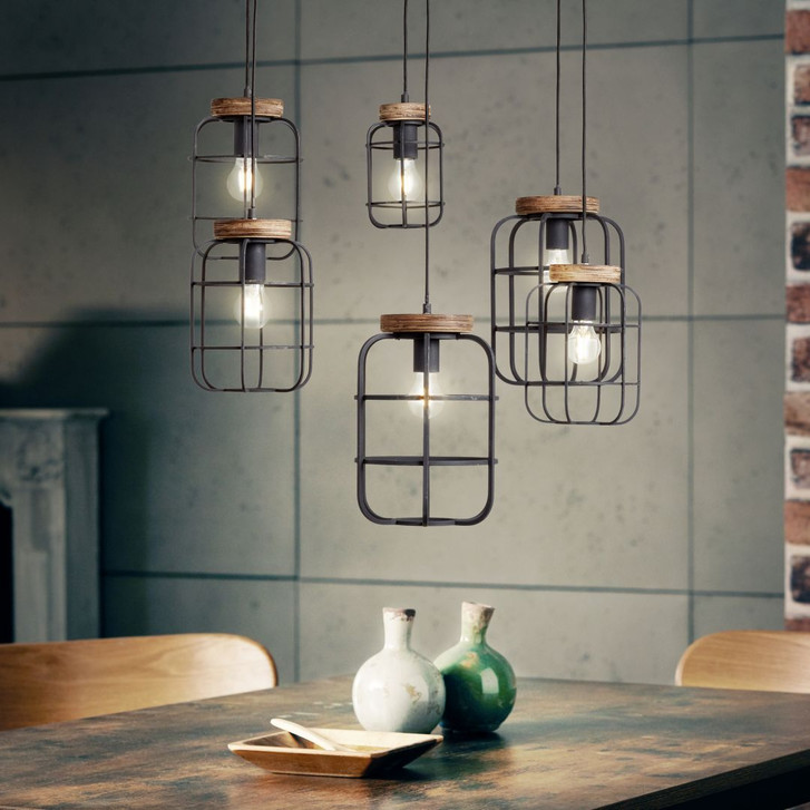 Pendelleuchte Inga, braun, 130 x 110 cm, Holz Pendellampe - WA438690