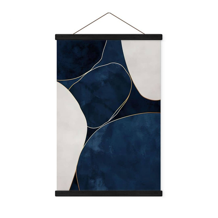 Stoffbild Geometrische Balance in Blau und Weiss - Paksoylu - WA429307