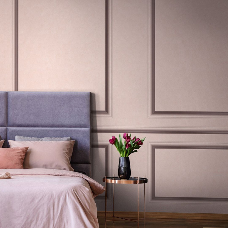 Vliestapete mit einfarbiger Struktur beige, rot Uni - WA450549