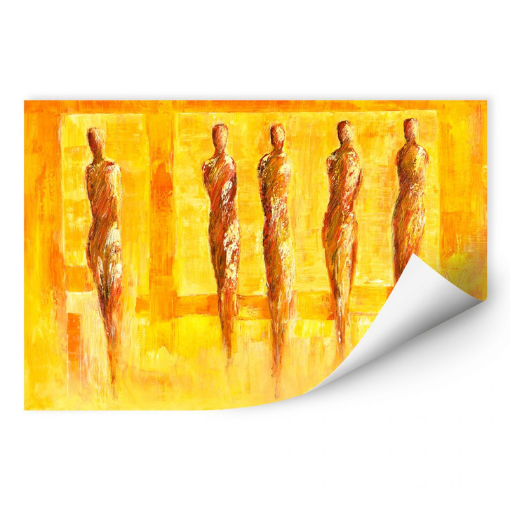 Wallprint Schüssler - Fünf Figuren in Gelb - WA188898