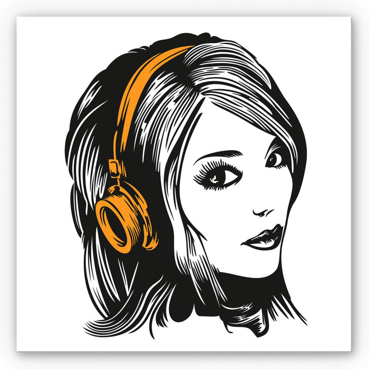 Wandbild Girl with Headphones - WA192828