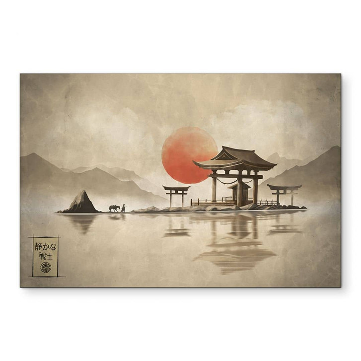 Wandbild Japanischer Tempel im Sonnenaufgang - Roze - Alu-Dibond - WA441440