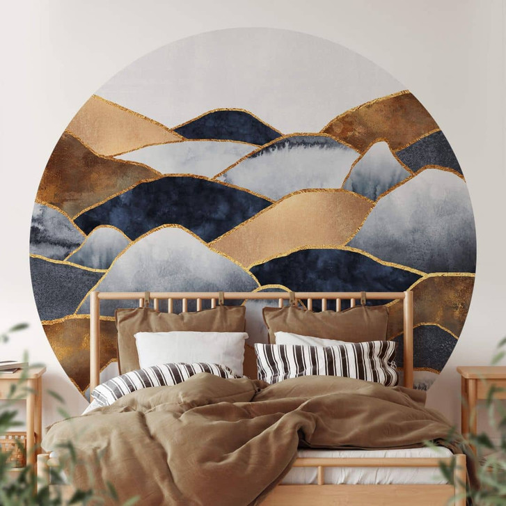 Fototapete Fredriksson - Goldene Hügel - Rund - Selbstklebend/Vlies - WA326121