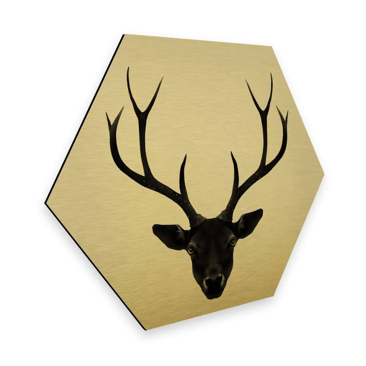 Hexagon - Alu-Dibond-Goldeffekt - Ireland - The Black Deer - WA315667