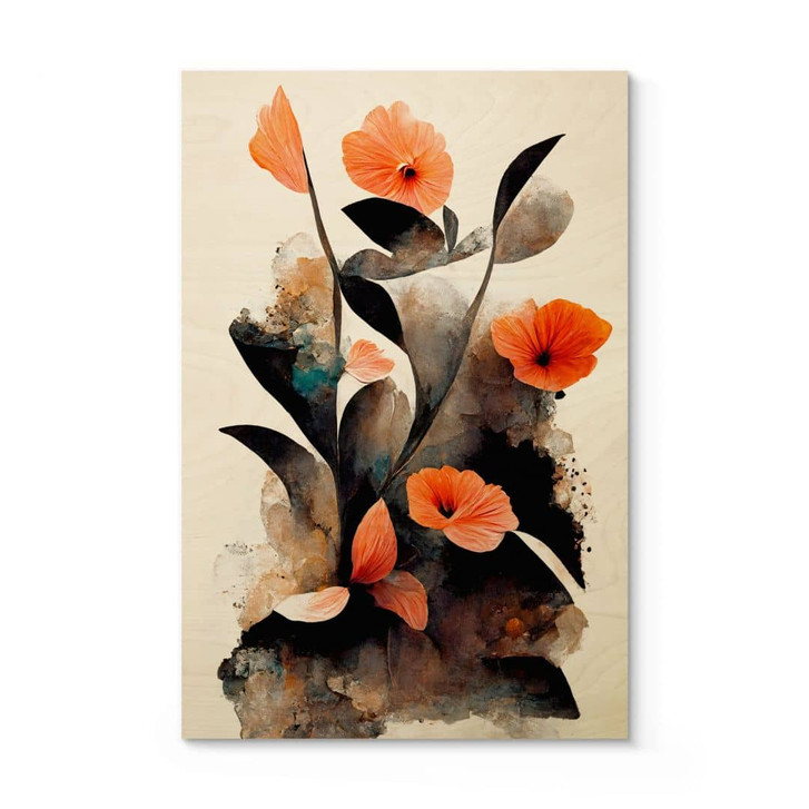 Holzbild Korallenrote Mohnblumen - Treechild - WA401691