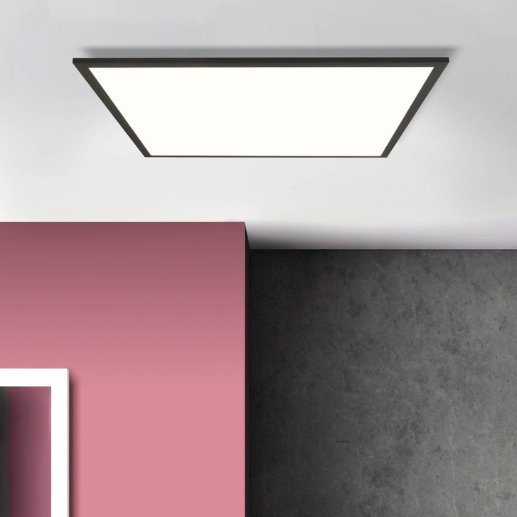 LED Deckenleuchte Constantin, schwarz, 59.5 x 59.5 cm, LED Panel, Warmweiss - WA438556