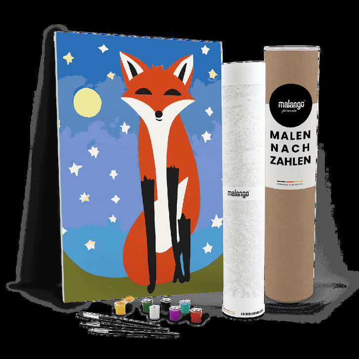 Malen nach Zahlen Leinwandbild - Fuchs Fridolin Retro - WA447116