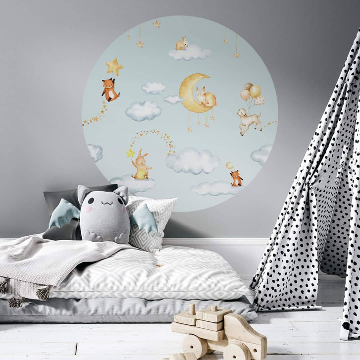 Wandtattoo Oliver Robins - Süsse Träume - blau - rund - WA339955
