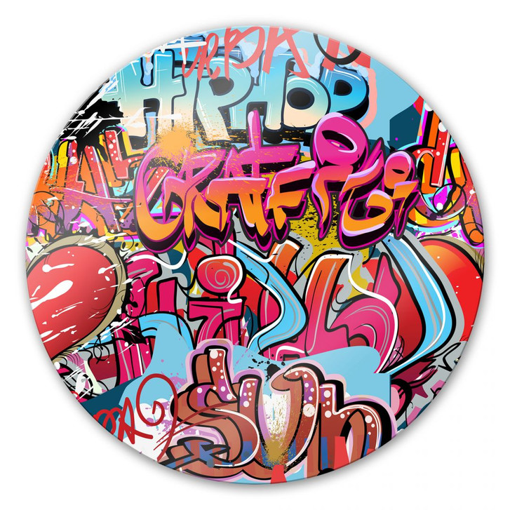 Glasbild Graffiti Hip Hop - rund - WA123411