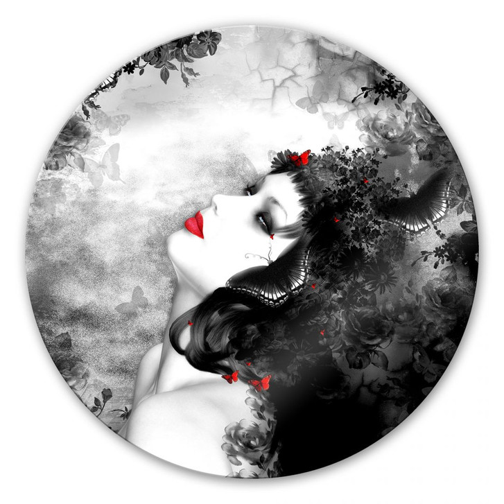 Glasbild Schwarzer Falter Imago - rund - WA127417